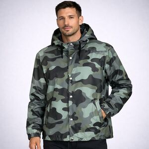 BNWT Rains Camo Waterproof Hooded Jacket